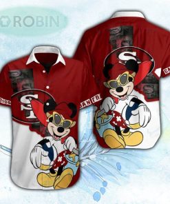 Mickey Beach San Francisco 49ers Hawaiian Shirt For Men and Women