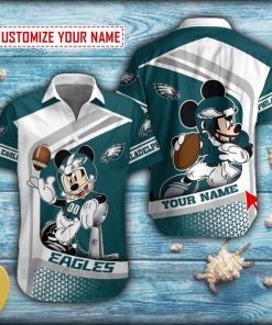 Mickey Plaing Philadelphia Eagles Short Sleeve Hawaiian Shirt Mickey Plaing Philadelphia Eagles Short Sleeve Hawaiian Shirt