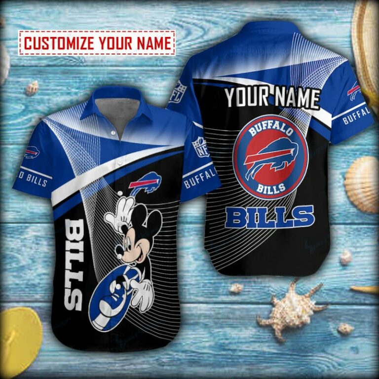Mickey Surfing Buffalo Bills Short Sleeve Hawaiian Shirt