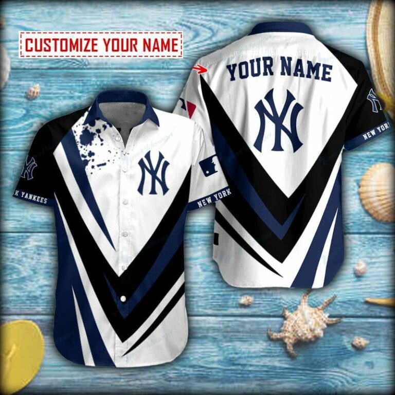 Personalized New York Yankees Football Logo Short Sleeve Hawaiian Shirt
