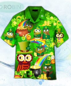 Owls Happy Saint Patricks Day Hawaiian Shirt For Men and Women