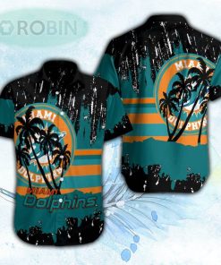 Palm Tree Grunge Miami Dolphins Hawaiian Shirt For Men and Women
