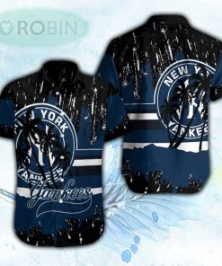 Palm Tree Grunge New York Yankees Hawaiian Shirt For Men and Women