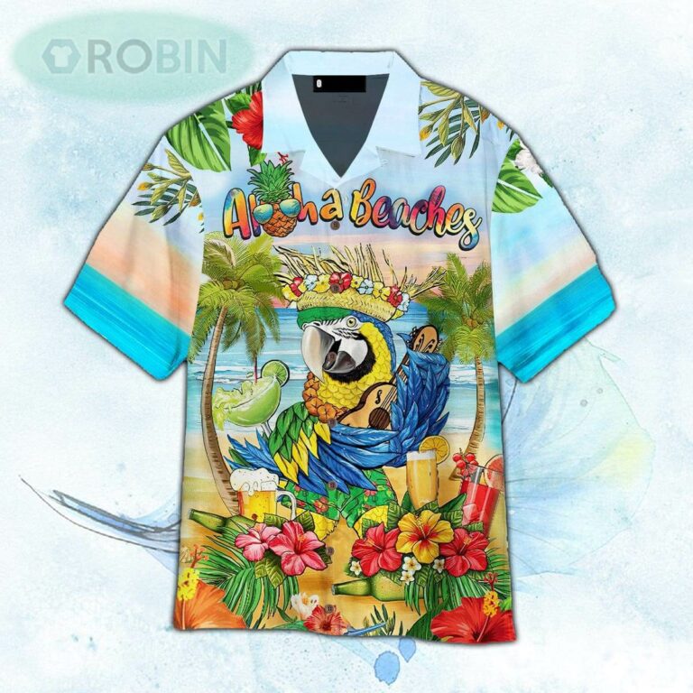 Parrot Aloha Beaches Hawaiian Shirt For Men and Women