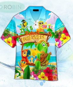 Parrot and Turtle It’s 5 O’clock Somewhere Hawaiian Shirt For Men and Women