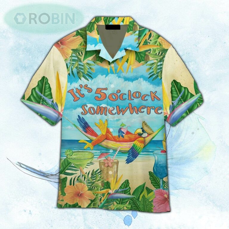 Parrot It’s 5 O’clock Somewhere Aloha Hawaiian Shirt For Men and Women