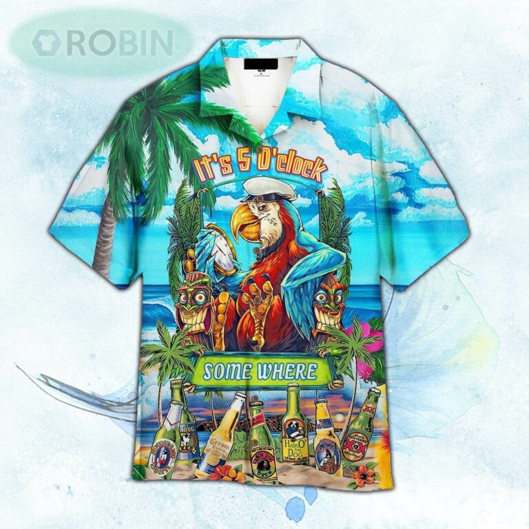 Parrot It’s 5 O’clock Somewhere Hawaiian Shirt For Men and Women