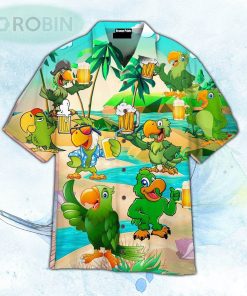 Parrots And Beer In Summer Hawaiian Shirt For Men and Women