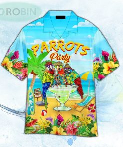 Parrots Party Drink Cocktail Hawaiian Shirt For Men and Women Parrots Party Drink Cocktail Hawaiian Shirt For Men and Women