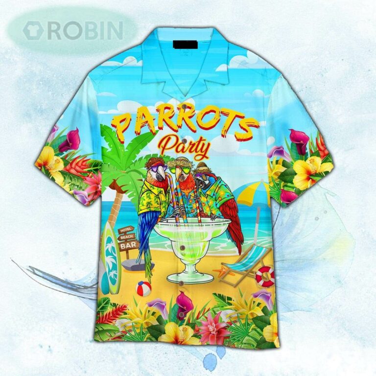 Parrots Party Drink Cocktail Hawaiian Shirt For Men and Women