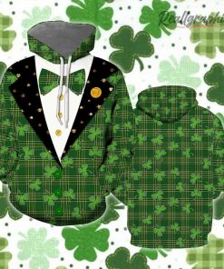Patricks Day Party Vest Suit Costume Hoodie Over Print Hoodie