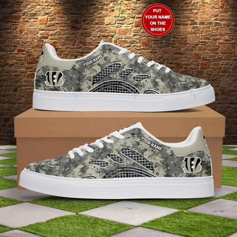 Personalized Camouflage Cincinnati Bengals Stan Smith Shoes, Gift for NFL fans