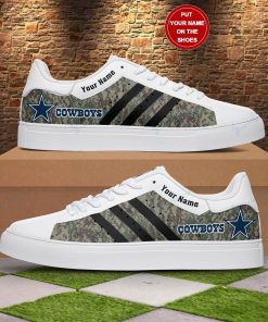 Personalized Camouflage Football Dallas Cowboys Stan Smith Shoes, Gift for NFL fans