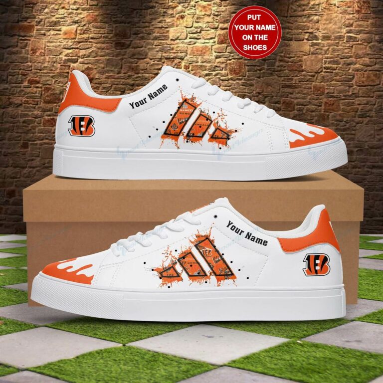 Personalized Cincinnati Bengals Adidas Logo Stan Smith Shoes, Gift for NFL fans