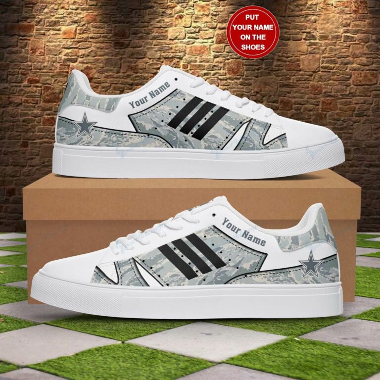 Personalized Dallas Cowboys Camouflage Stan Smith Shoes, Gift for NFL fans