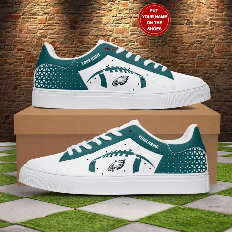 Personalized Football Logo Philadelphia Eagles Stan Smith Shoes, Gift for NFL fans