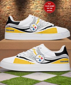 Personalized Grunge Pittsburgh Steelers Stan Smith Shoes, Gift for NFL fans
