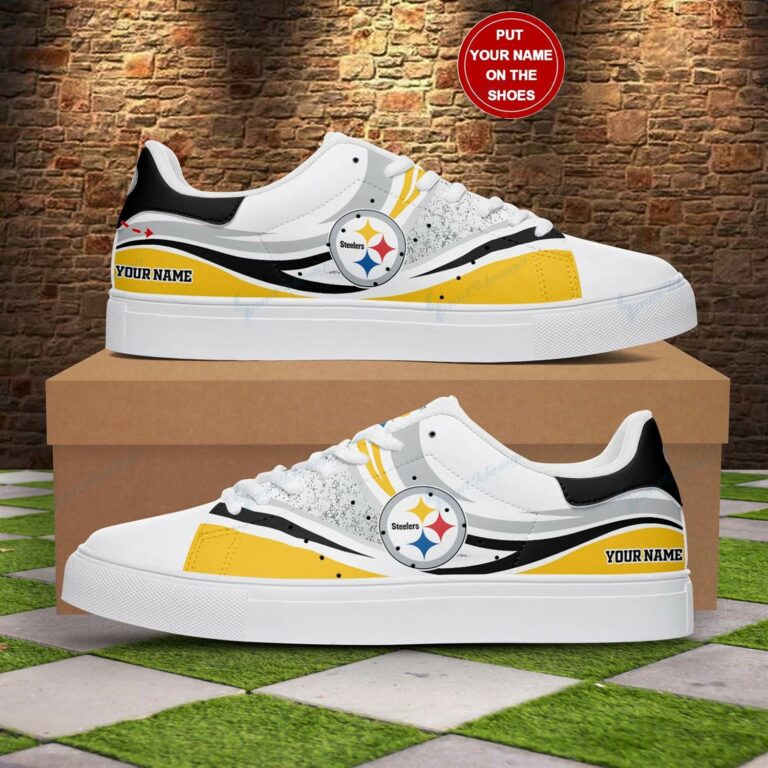 Personalized Grunge Pittsburgh Steelers Stan Smith Shoes, Gift for NFL fans