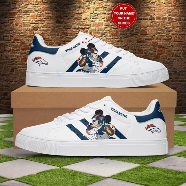 Personalized Mickey Mouse Denver Broncos Stan Smith Shoes, Gift for NFL fans