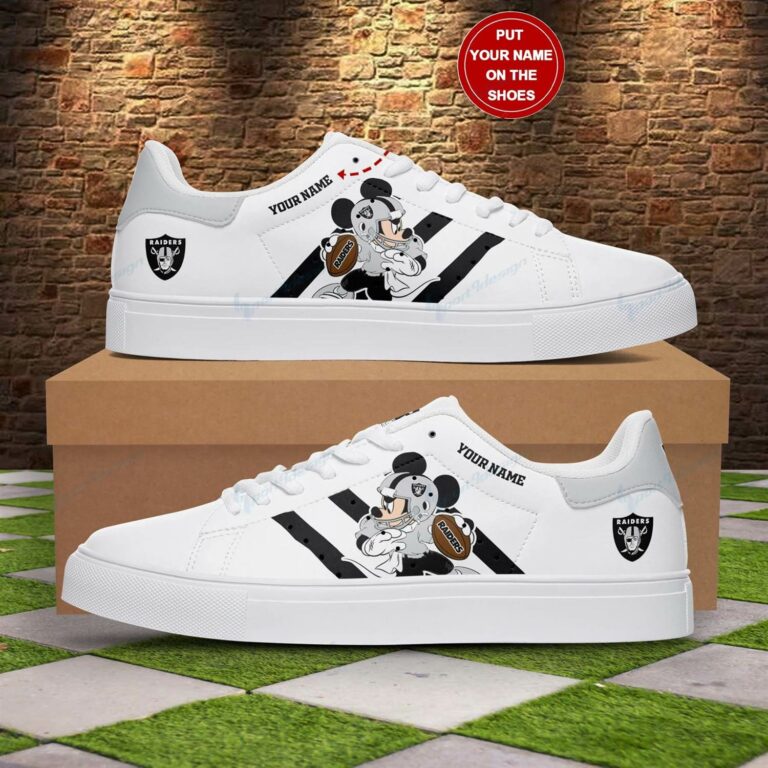 Personalized Mickey Mouse x Las Vegas Raiders Stan Smith Shoes, Gift for NFL fans