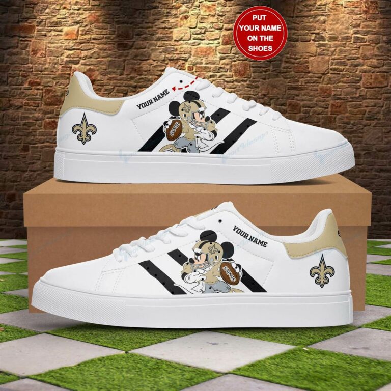 Personalized Mickey Mouse New Orleans Saints Stan Smith Shoes, Gift for NFL fans