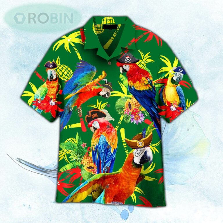 Pirate Parrots Tropical Hawaiian Shirt For Men and Women