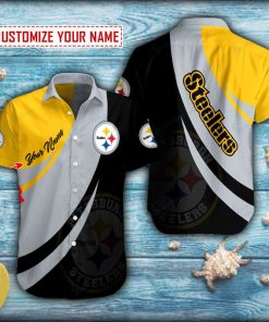 Pittsburgh Steelers Football Logo Short Sleeve Hawaiian Shirt