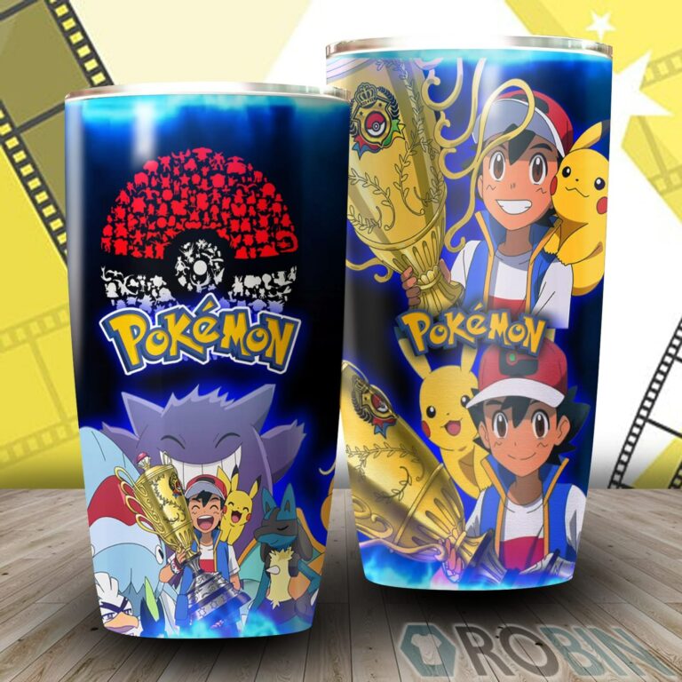 Pokemon Ash Ketchum Video Game Insulated Stainless Steel Tumbler