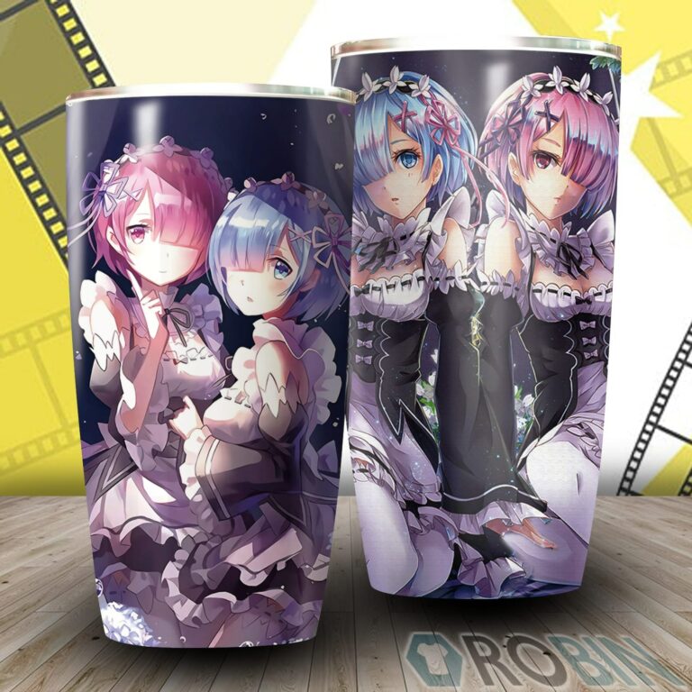 Rem & Ram Rezero Tumbler, Anime Best Gift