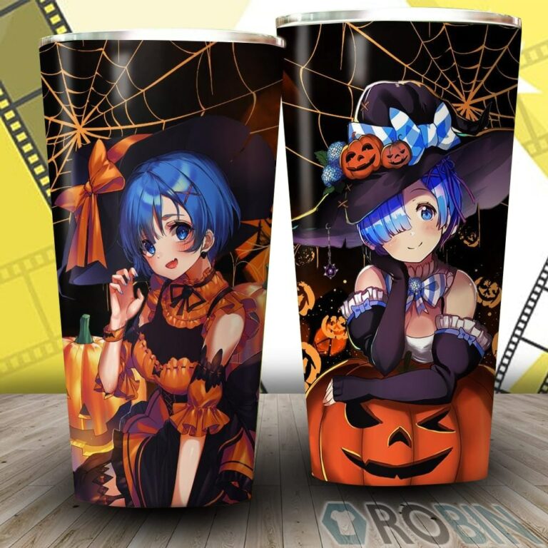 Rem Rezero Halloween Tumbler, Gift for Anime Fans