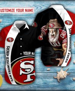 Personalized San Francisco 49ers Mascot Football Short Sleeve Hawaiian Shirt