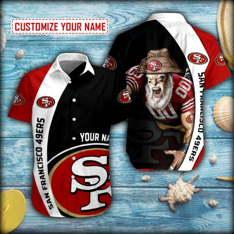 Personalized San Francisco 49ers Mascot Football Short Sleeve Hawaiian Shirt