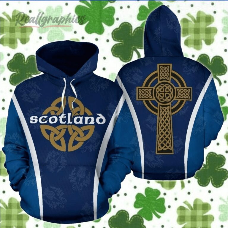 Scotland Celtic Thistle In Me St Patrick’s Day Hoodie Over Print Hoodie
