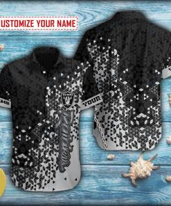 Personalized Seamless Triangle Las Vegas Raiders Short Sleeve Hawaiian Shirt