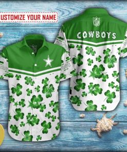 Shamrock Pattern Dallas Cowboys Short Sleeve Hawaiian Shirt
