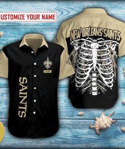 Skeleton Thunder New Orleans Saints Button Shirt