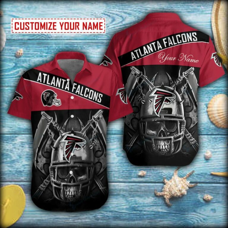 Personalized Skull Helmet With Death Scythe Atlanta Falcons Short Sleeve Hawaiian Shirt