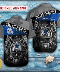 Skull Helmet With Death Scythe Dallas Cowboys Button Shirt