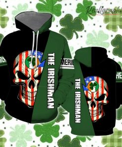 Skull Irish St. Patrick’s Day Hoodie Over Print Hoodie