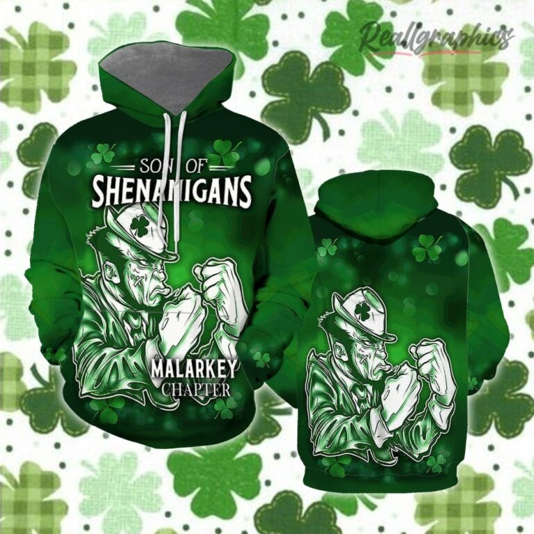 Sons Of Shenanigans Malarkey Chapter St Patrick Day All Over Print Hoodie