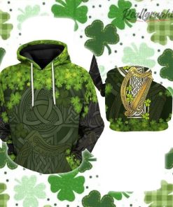St Patrick Celtic Cross All Over Print Hoodie