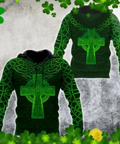 St Patrick’s Day Celtic Cross All Over Print Hoodie