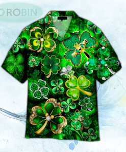 St Patrick’s Day Green Shamrock Aloha Hawaiian Shirts For Men and For Women
