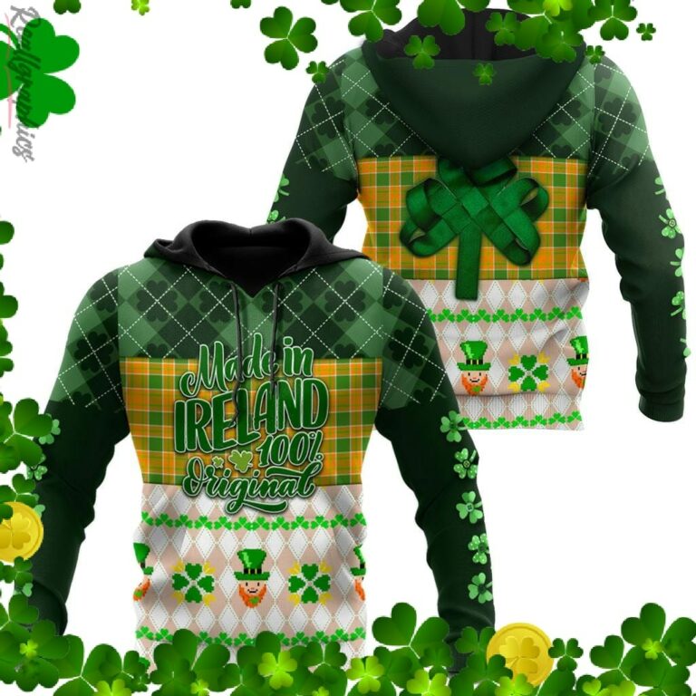 St. Patrick Day Made In Ireland 100 Original All Over Print Hoodie