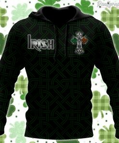 St.Patrick Day Irish Cross All Over Print Hoodie