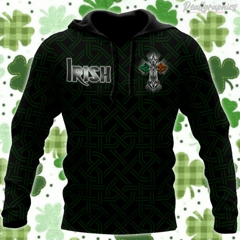 St.Patrick Day Irish Cross All Over Print Hoodie