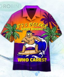 Surfing Bear It’s 5 O’clock Somewhere Who Cares Hawaiian Shirt For Men and Women