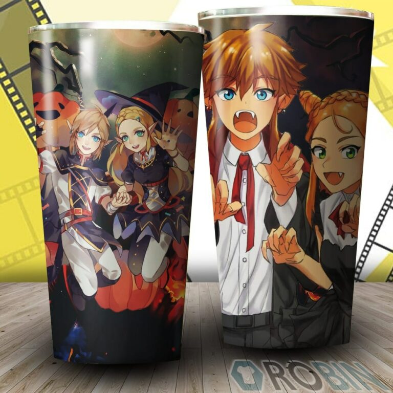 The Legend Of Zelda Link & Zelda Halloween Tumbler