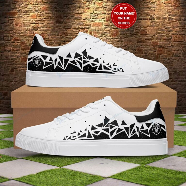 Triangle Pattern Las Vegas Raiders Stan Smith Shoes, Gift for NFL fans