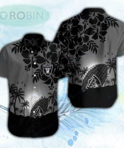 Tropical Black Beach Las Vegas Raiders Hawaiian Shirt For Men and Women Tropical Black Beach Las Vegas Raiders Hawaiian Shirt For Men and Women